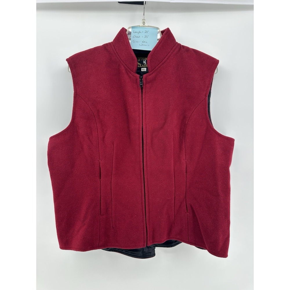 Wyoming Traders Vest XXL Red 100%‎ Virgin Wool Western Ranch  Lined